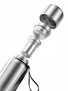 Термос туристический 2 литра для чая металлический с кружкой и ситечком Огонек OG-TRD06